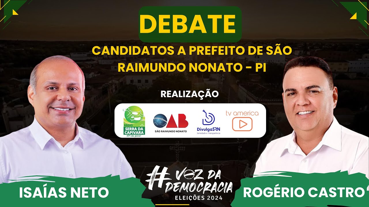 Vídeo: DEBATE SÃO RAIMUNDO NONATO – ISAÍAS NETO X ROGÉRIO CASTRO #TVAMERICA #RÁDIOSERRADACAPIVARA